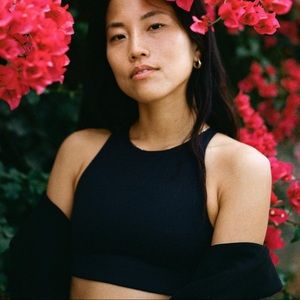 EUC Girlfriend Black Topanga Halter Bra sz Large